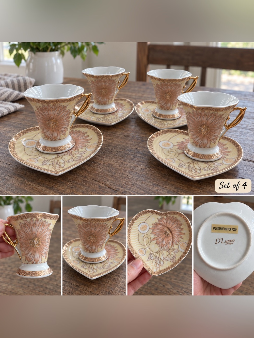 D’Lusso Designs decorative cup, and saucer set-vintage